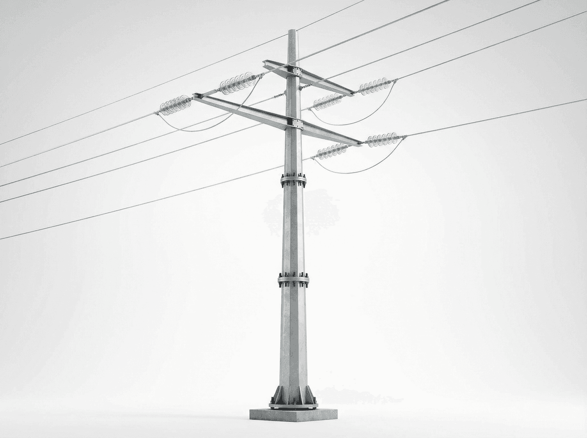 30m 110kV Tapered Monopole Transmission - Urban Steel Tubular Pole