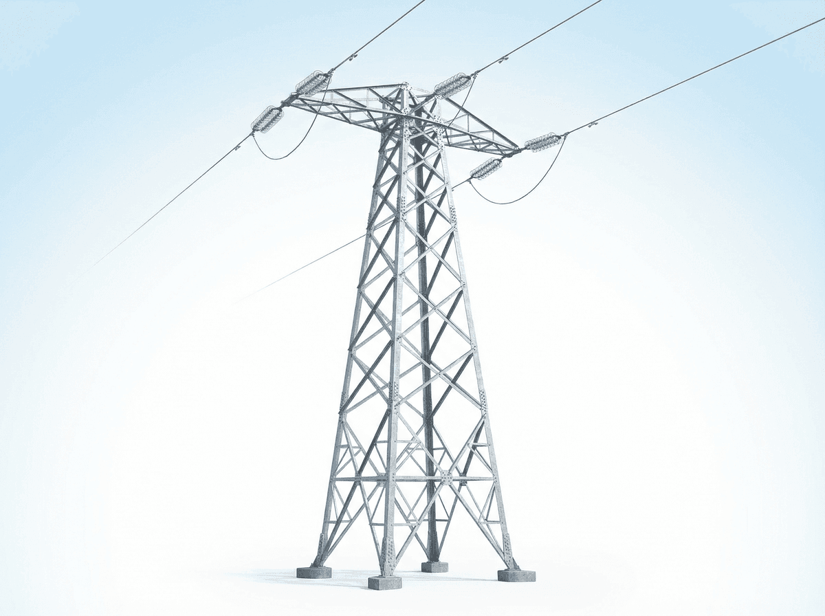 35m 66kV Single Circuit Lattice Tower - Tangent Steel Structure