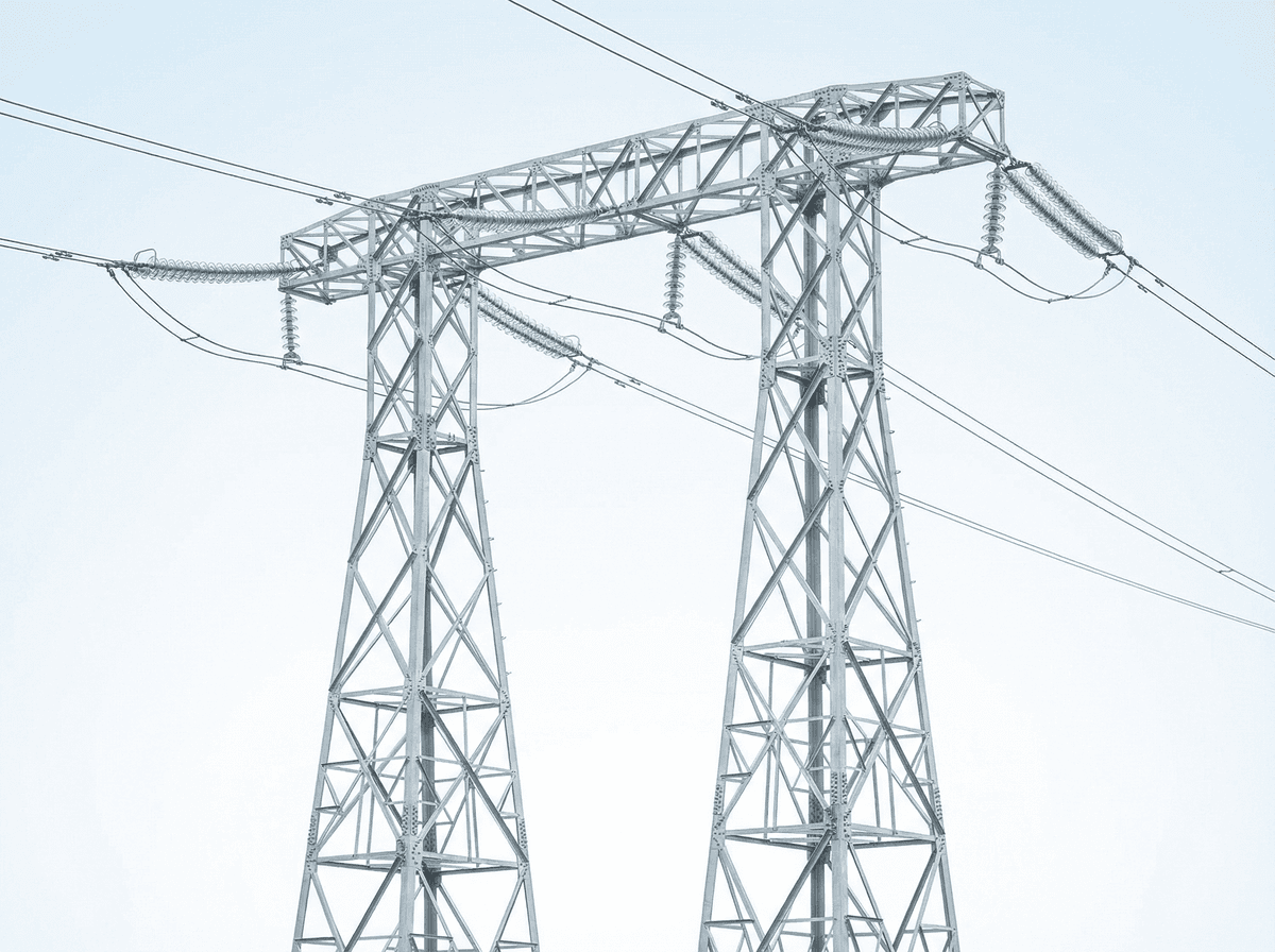 40m 220kV Portal Frame Substation Entry - Double-Circuit Steel Lattice