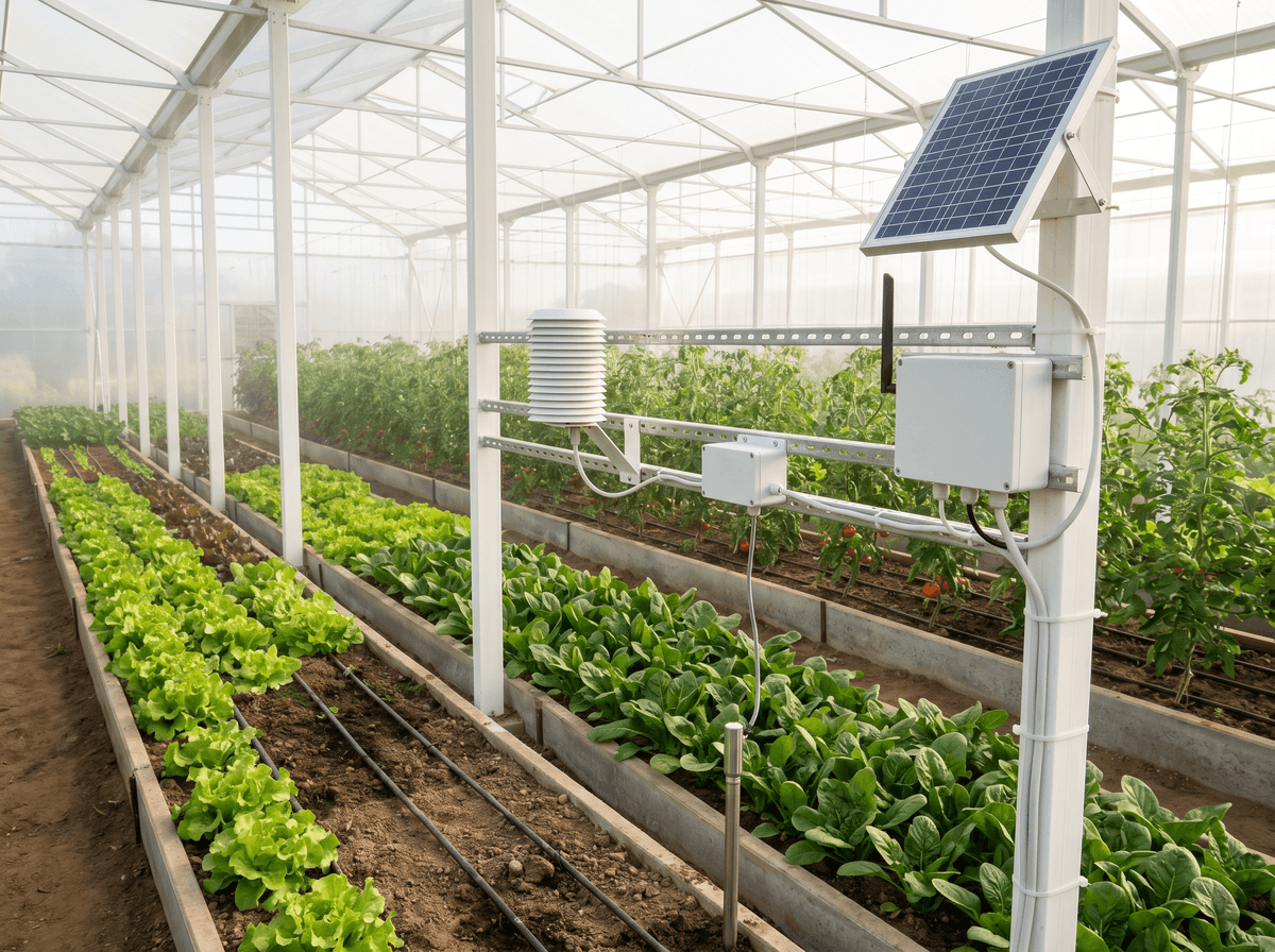 Vegetable Greenhouse IoT 1ha - Professional Weather, Soil and Pest Monitoring