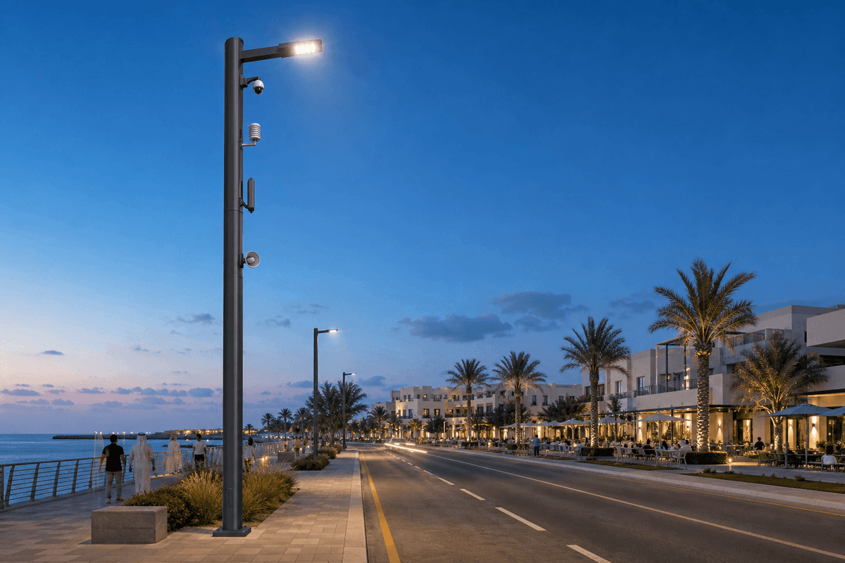 10m Smart City 5-in-1 Standard — Integrated Smart Pole System