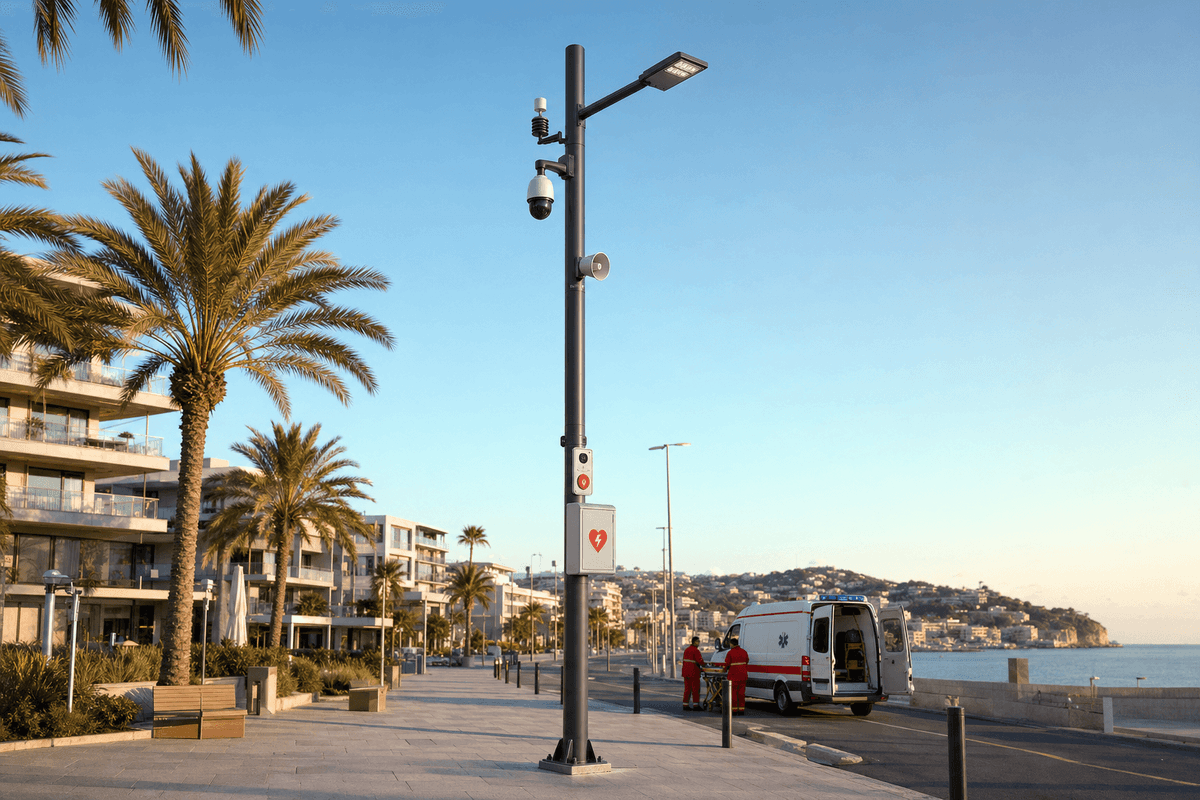 12m Emergency Response Full - 7-in-1 Integrated Smart Pole