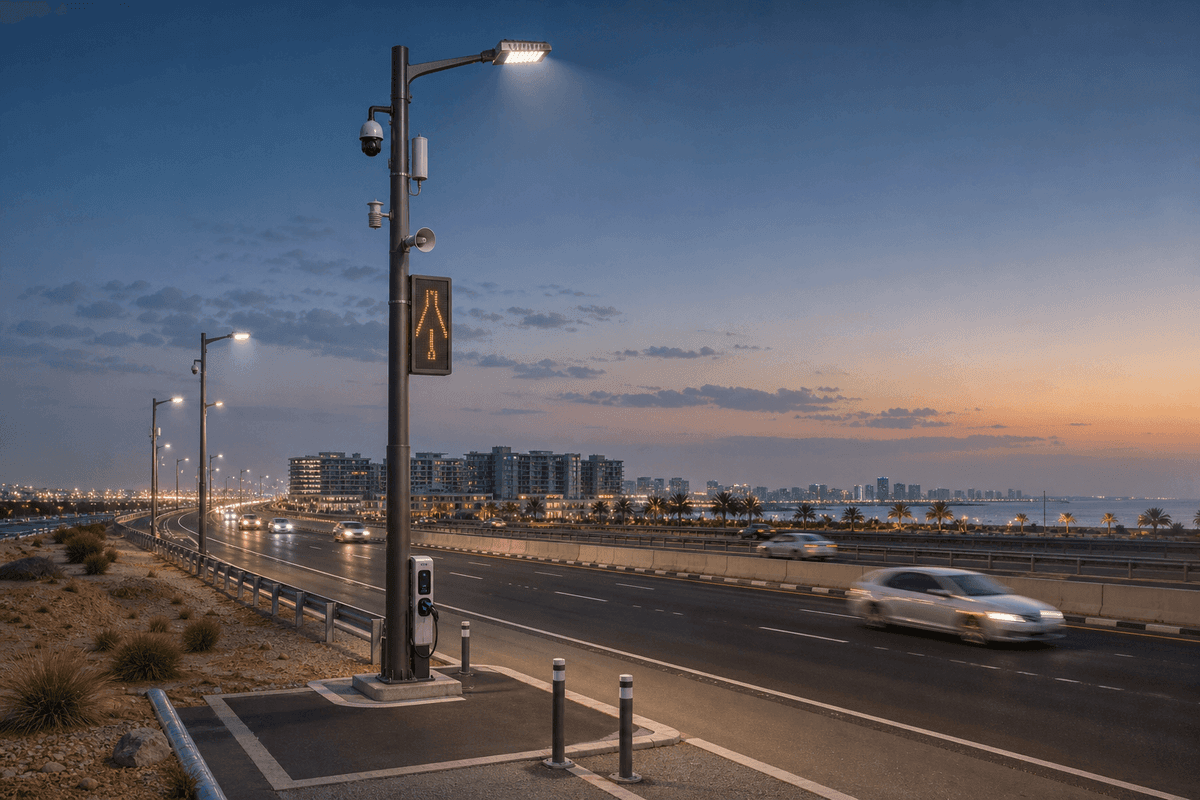 12m Highway 7-in-1 Premium Smart Streetlight