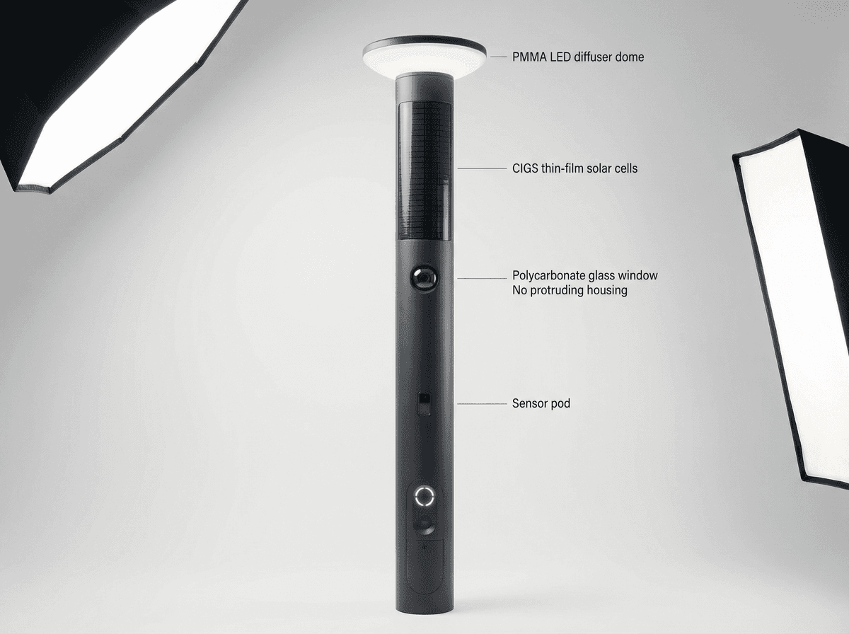 7m Hospital Campus Lighting+Emergency - 60W Adaptive Smart Pole