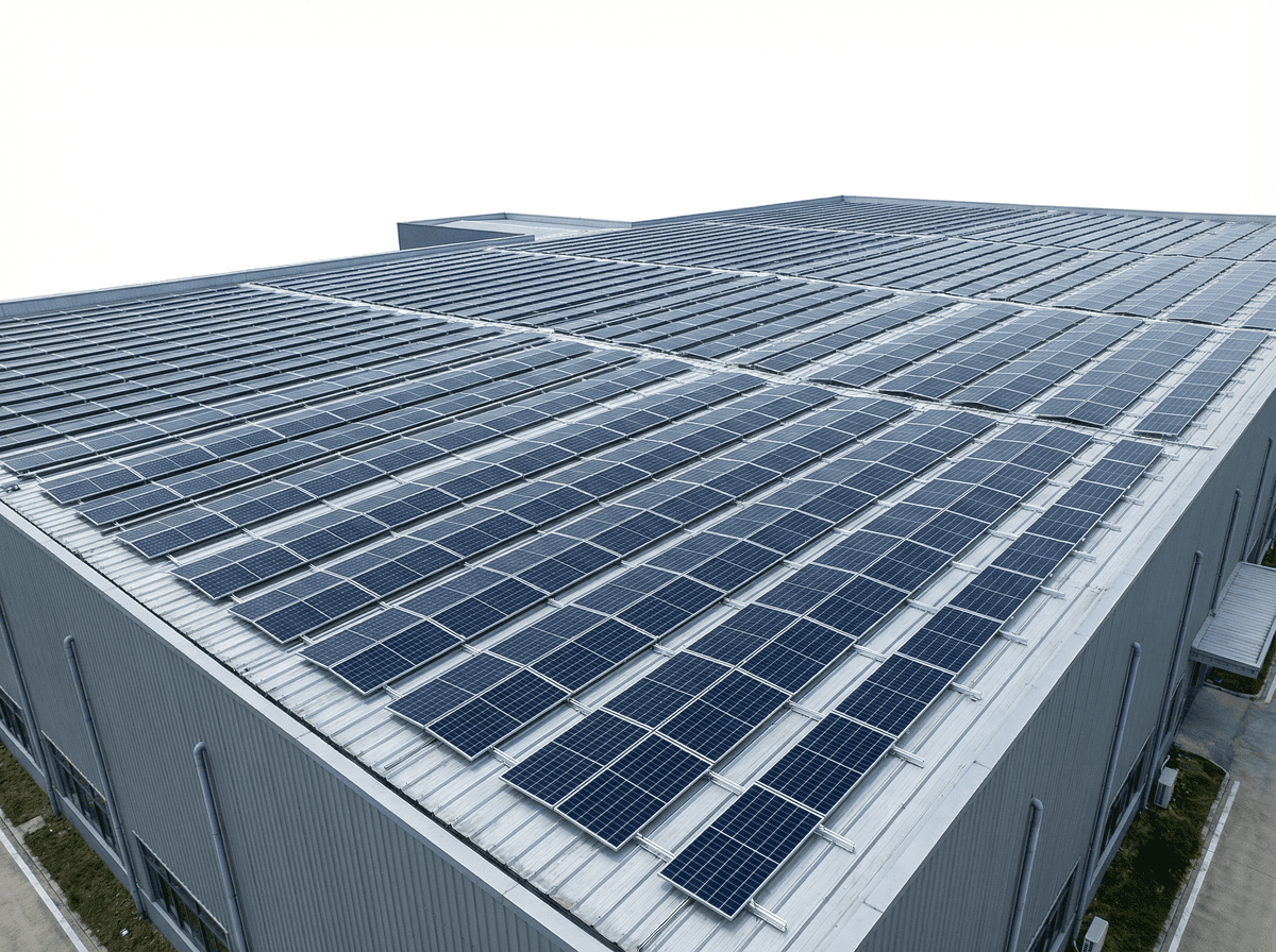 200kW Factory Roof TOPCon Fixed Solar PV System — 24% Efficiency, Industrial Rooftop