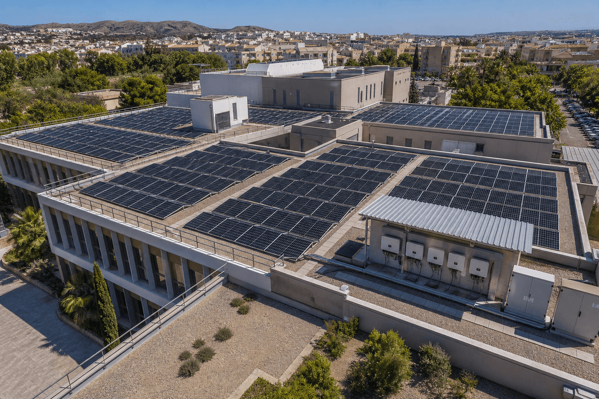 200kW School Hospital Rooftop Solar PV System - Mono TOPCon Fixed Array