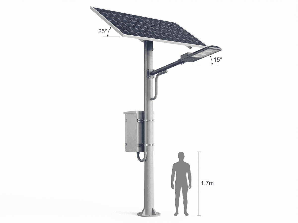 10m Coastal FRP Pole 80W Anti-Corrosion Solar Streetlight - Marine-Grade Split System