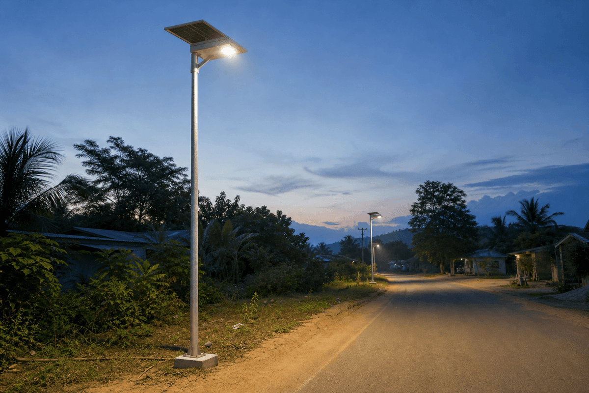 5m Rural Economy 30W Solar Streetlight - All-in-One Design