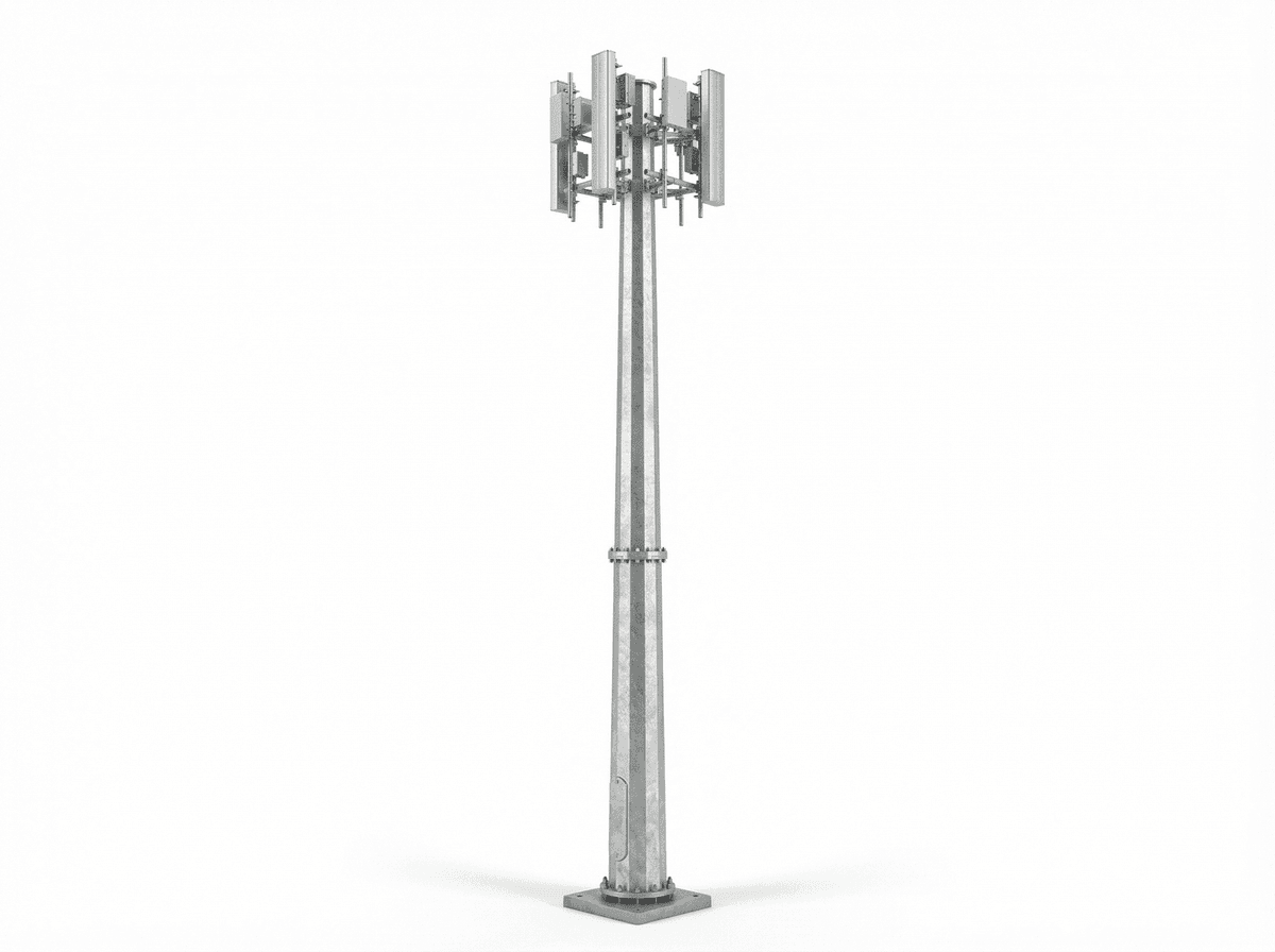 15m Monopole Suburban 4G - Octagonal Steel Telecom Tower