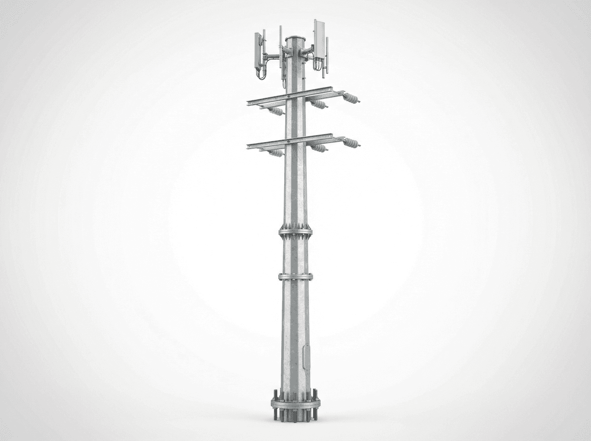 18m Joint-Use Utility Pole Power+Telecom - Steel Octagonal Shared Infrastructure
