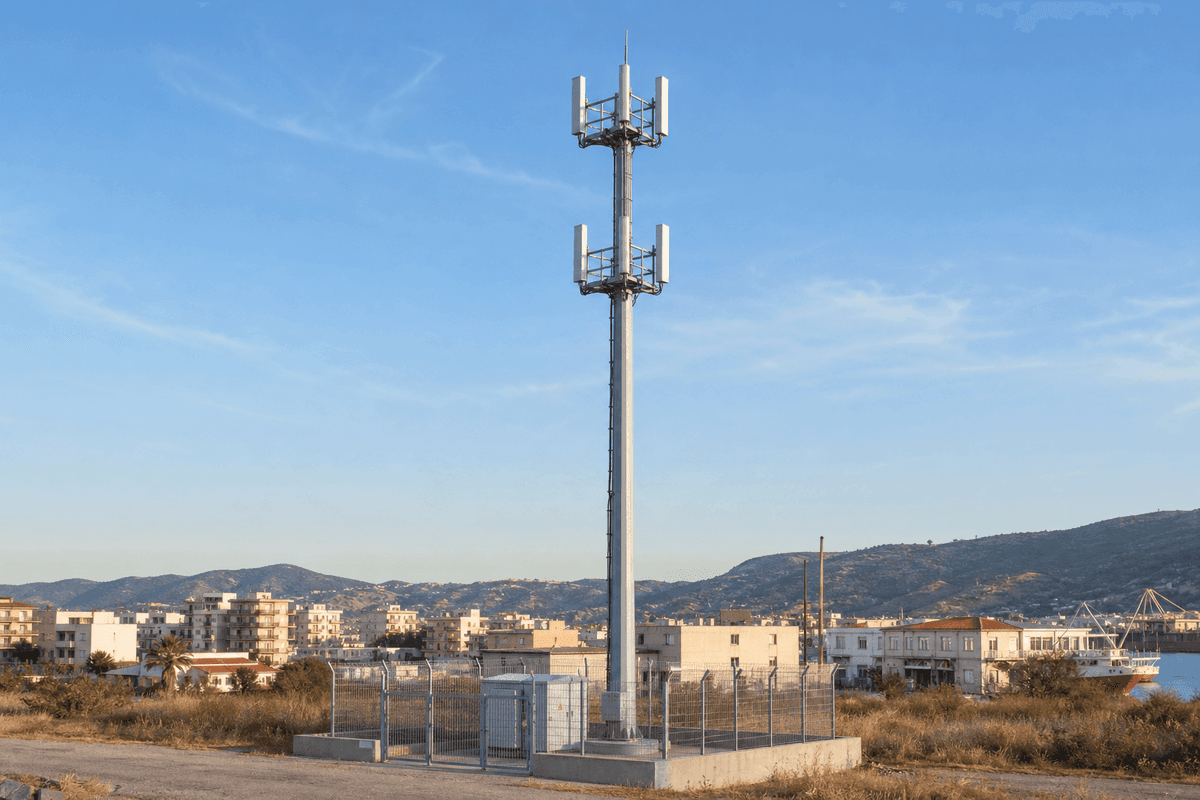 25m Monopole Urban 4G/5G Telecom Tower - Compact Steel Infrastructure for 5G Densification