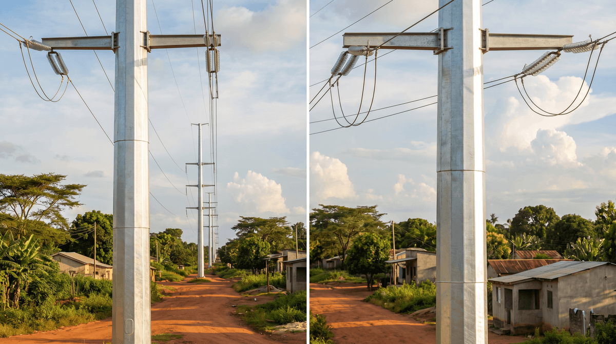 Mombasa, Kenya Power Transmission Tower Deployment: 189 Units of 40m Steel Tubular Poles for a 35kV Single-Circuit Line