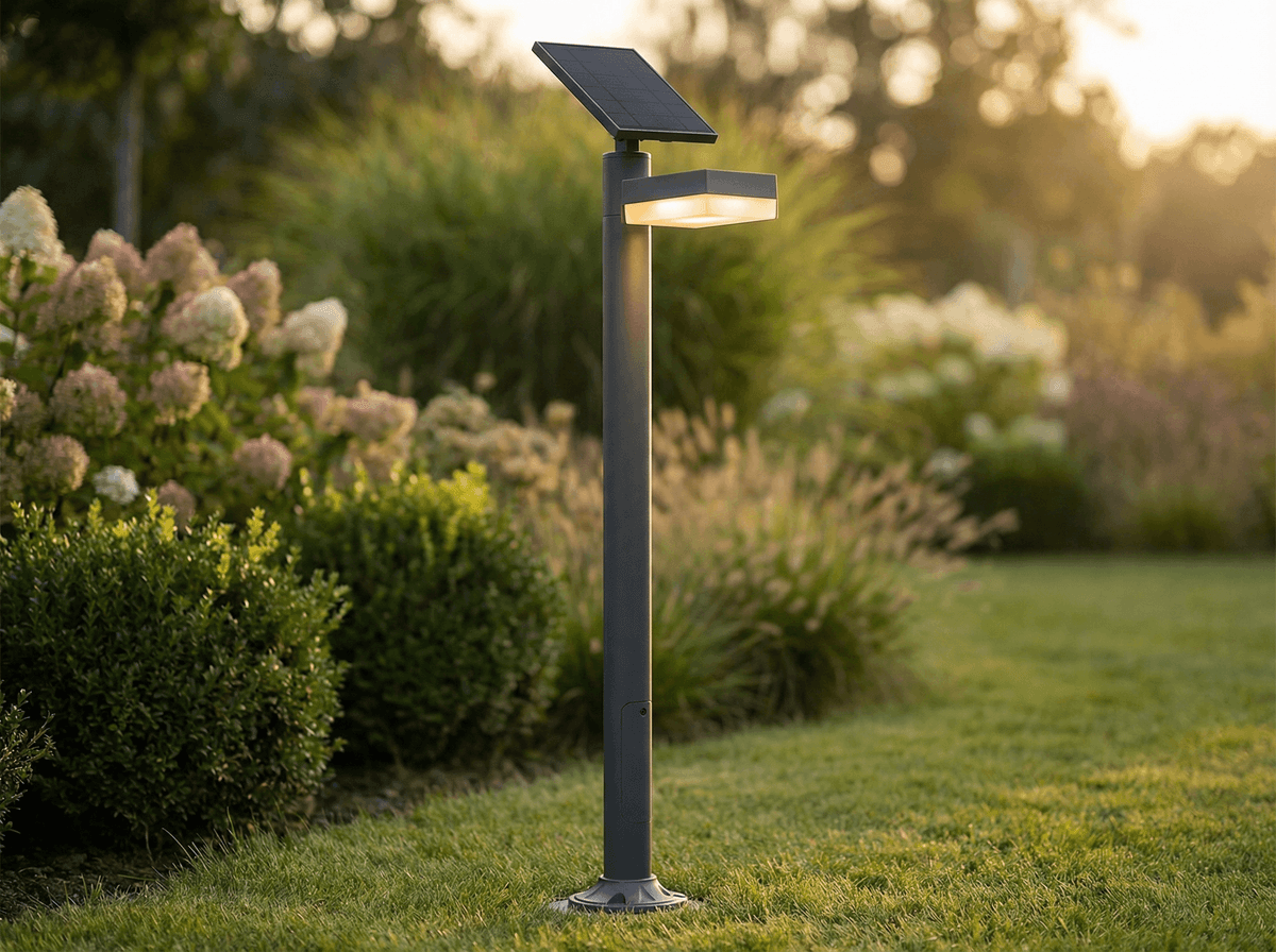 2.5m Residential Courtyard Garden Light 10W - 3-Day Solar LFP System