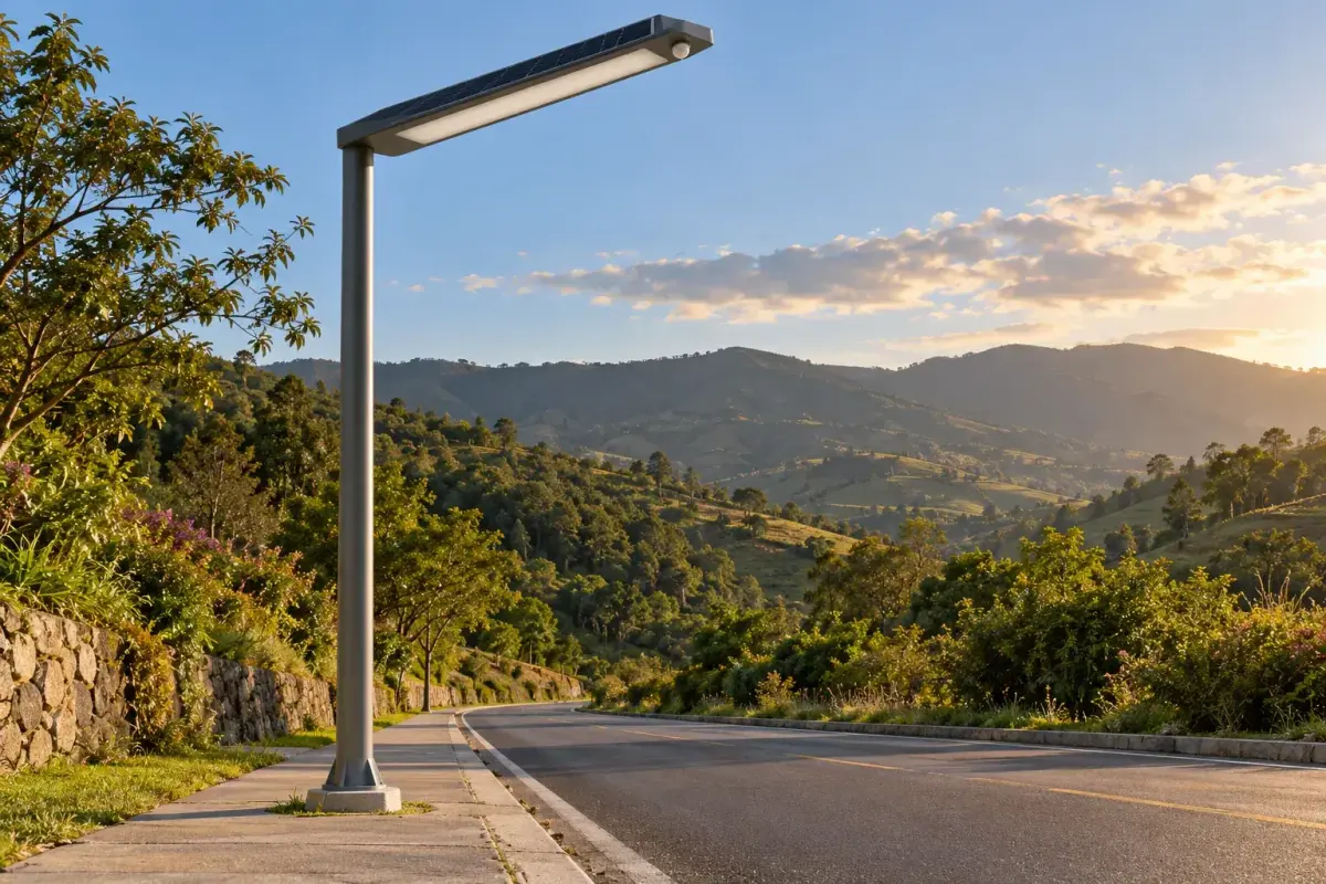 5.8m All-in-One Solar Streetlight 46W - Integrated LFP Solar Lighting