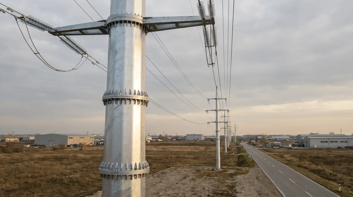 Belgrade, Serbia Power Transmission Tower Case Study: 208 Units of 35m Steel Tubular Poles for a 220kV Double-Circuit Line