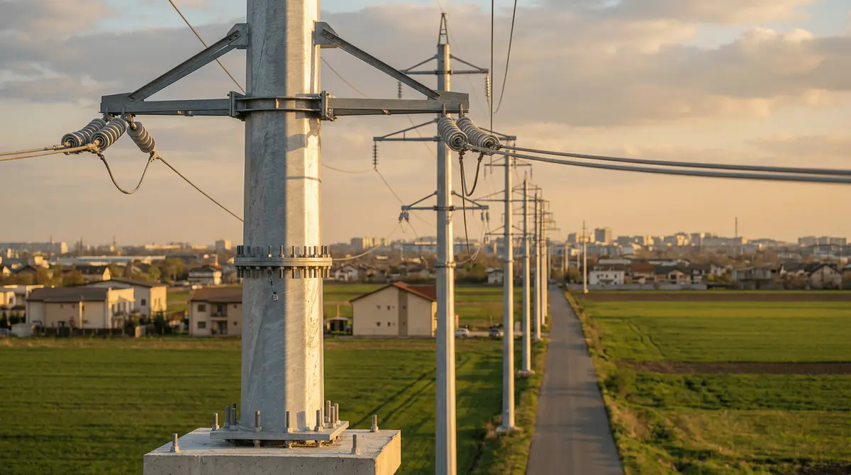 Bucharest Power Transmission Tower Project: 139×18m Steel Tubular Poles for 10kV Single-Circuit Line