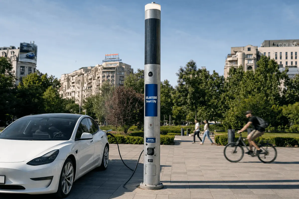 Bucharest Smart Streetlight Market Analysis: 58-Unit Ø200mm Cylindrical Pole Configuration