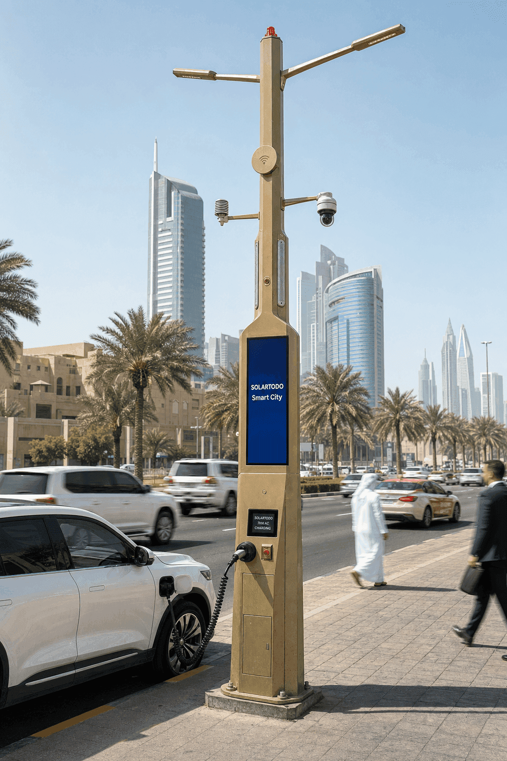 Buenos Aires Smart Streetlight Technical Fit: 10m Integrated EV-Charging Pole Configuration