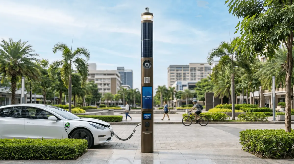 153-Unit Smart Streetlight Deployment in Davao, Philippines Featuring 10m Ø219mm Flush-Integrated Cylindrical Poles