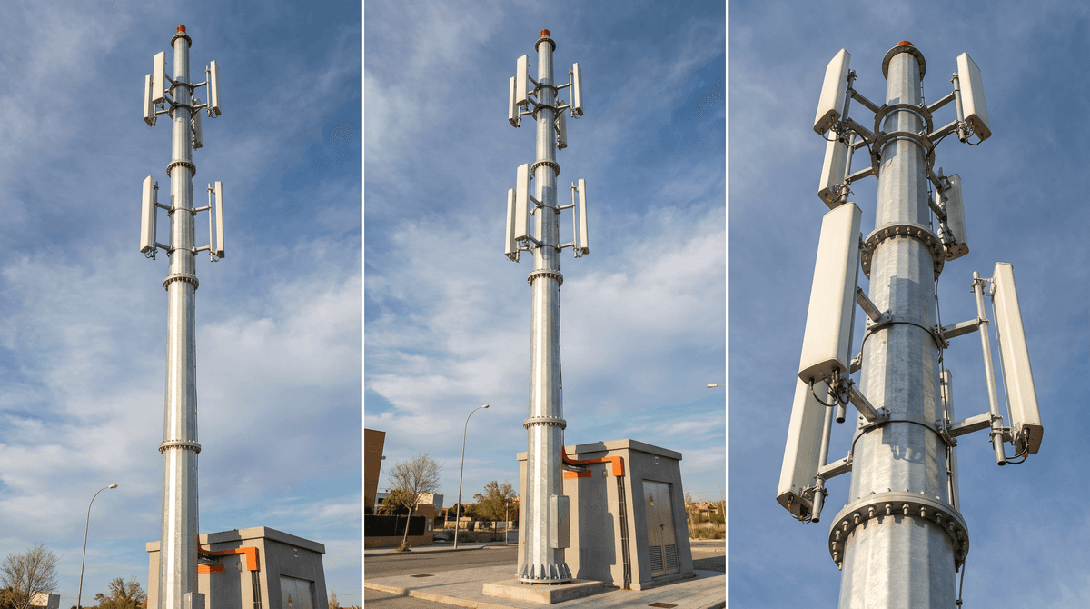 Madrid Telecom Tower Deployment: 5 × 35m Steel Monopole Telecom Towers for Urban 4G/5G Network Expansion