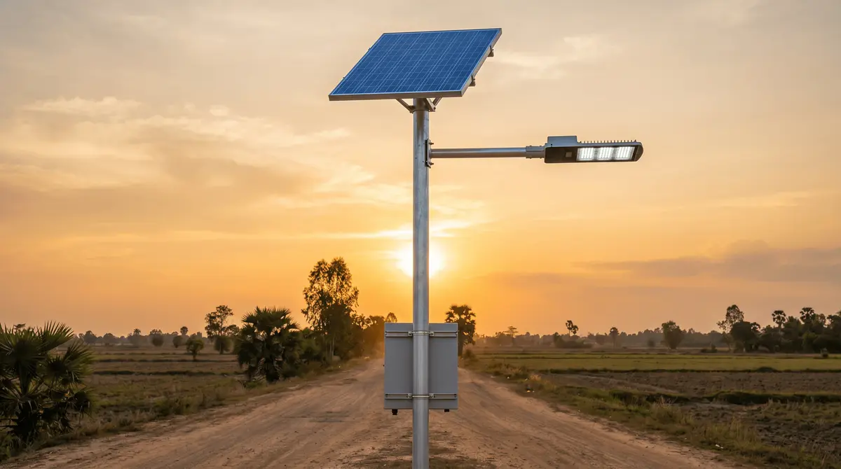 155-Unit Solar Streetlight (Split-Type) Deployment in Phnom Penh, Cambodia Featuring 8m Stainless Steel 304 Poles