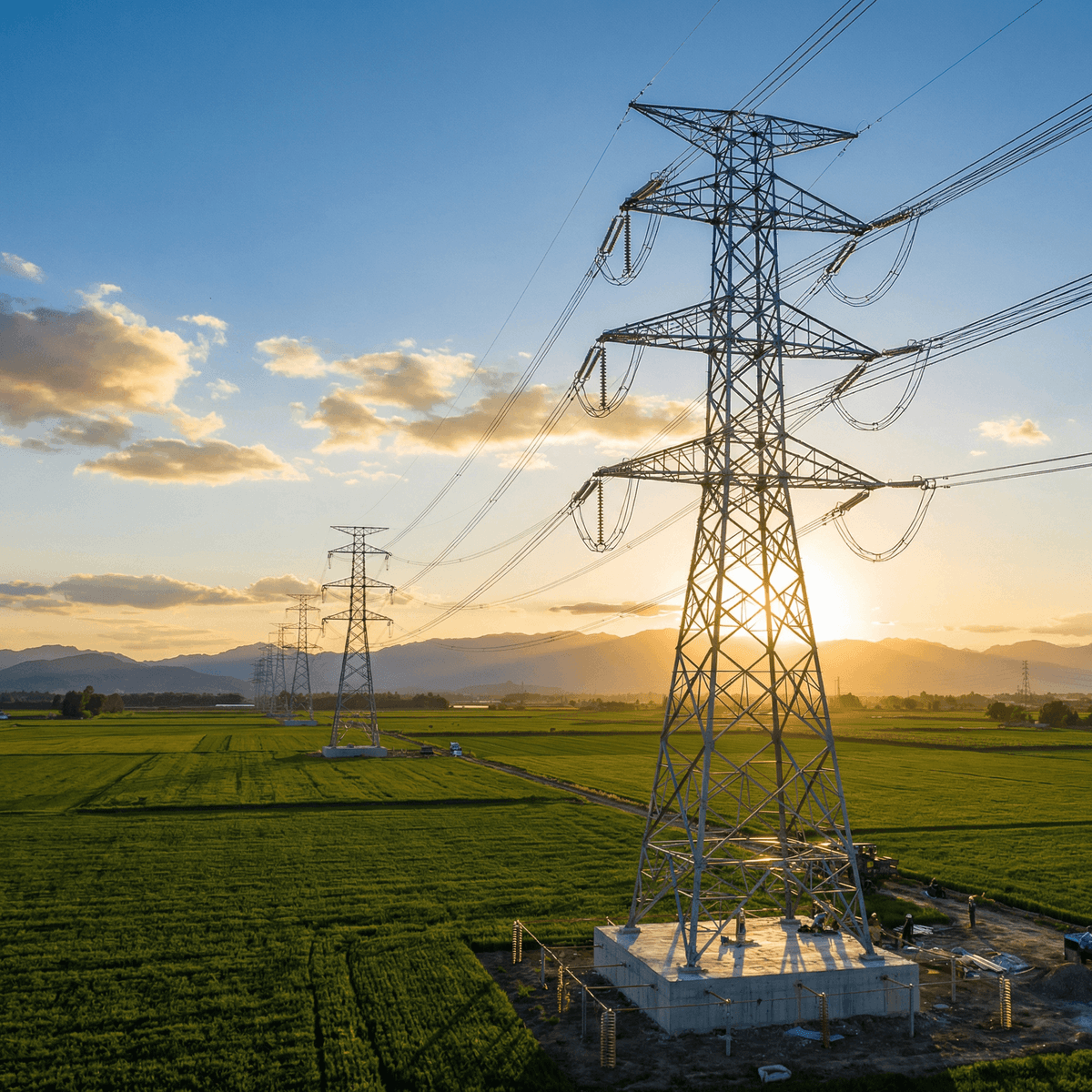 Power Transmission Towers for Substation Connections